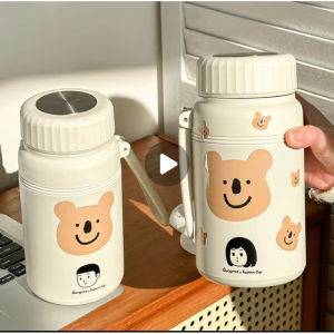 Bình giữ nhiệt Fashion Cup gấu nâu 1000mlinox 316 có lưới lọc trà giữ nóng lạnh 12h