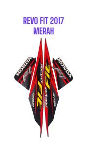 STIKER STRIPING LIS BODY MOTOR REVO FIT 2017 HITAM MERAH