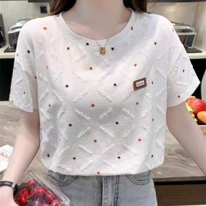 Womens short sleeved T-shirt summer new item 2024 T-shirt top