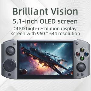 Linux5.1 OS 09 Ultra 5.1‘’ OLED HD display screen Retro For PSP/GBA Game Console 3D joystick Duel Double Player Mech Edition