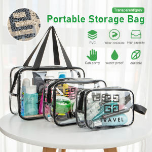 PVC Waterproof Clothes Travel Storage Bag Transparent Cosmetic Storage Bag Large Capacity Portable Toiletry Bag Multipurpose Practical Bath Wash Bag for Grils boy