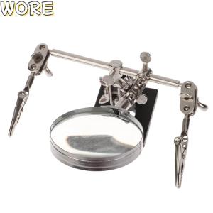 WORE Helping Third Hand Tool Soldering Stand With 5X Welding Magnifying 2 Alligator Clips 360 Degree Rotating Adju Repair Tool