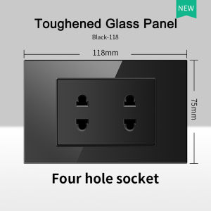 Soket Sakelar Lampu/118 Sakelar Hitam Canggih/Sakelar Lampu Pengisi Daya USB/Sakelar Dinding/1/2/3 Sakelar Mewah Kaca Tempered Hitam