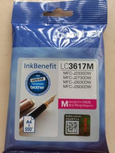 Brother LC-3617 MAGENTRA สีแดง แท้ศูนย์ ของใหม่+คุณภาพ100 % พริ้นเอกสารได้ 550 หน้า ใช้กับพริ้นเตอร์ Brother MFC-J2330DW MFC-J3530DW MFC-J3930DW