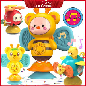 Rattle Baby Toy Early Learning Montessori Toys with Music and Stories Teether Hand Grab Spinner Toy Infant Feeding Toy Gifts for Toddlers Boys Girls