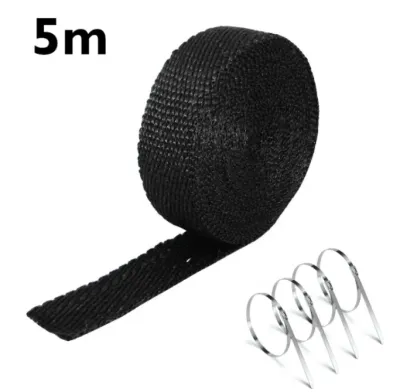 Header Muffler Pipe Thermal Insulation Heat Shielding Applications Basalt Fiber Exhaust Wrap