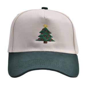 Embroidered Christmas Tree Baseball Hat Soft Cotton Breathable Sun Hat Sportwear Headpiece For Adult Outdoor Activity