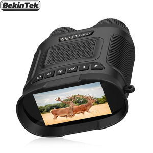 BekinTek Night Vision Binoculars Rechargeable Telescope NVG  Goggles Full Dark Observing Scope   Adjustment 8x Digital Zoom 2.5K Video Playback 40M Photo 3 Inches Large HD Screen for Outdoor Low Light Bd Watching Camping【Black】