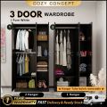(2 WARNA) 180cm/T 3 Pintu Almari Baju  / Besar 3 DOOR Wardrobe / Clothes Budak Almari Kabinet Closet Wardrobe Hanger Shelf Cupboard. 