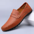 Brown Leather Shoes for Men Casual Male Soft Sole Comfortable Shoes ...