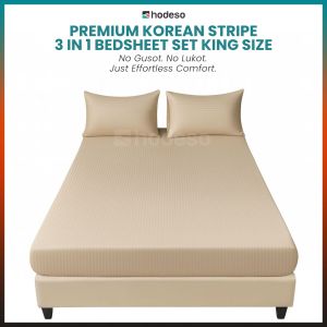 Bedsheet King Size 3 in 1 Set Fully Garterized No Lukot No Gusot Bed Sheet with Pillow Case Soft Hotel Quality