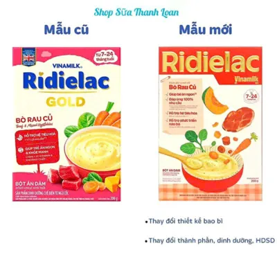(Mẫu Mới) Bột Ăn Dặm VINAMILK RIDIELAC GOLD Bò Rau Củ 200g.
