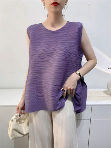 S-707# One Size (45-75kg) Spring/Summer Peplum Top Vest T-Shirt Slimming Sleeveless Versatile Round Neck