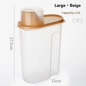 Aojn hiện đại kín hạt lưu trữ Jar với cốc đo lường cho nhà bếp tổ chức