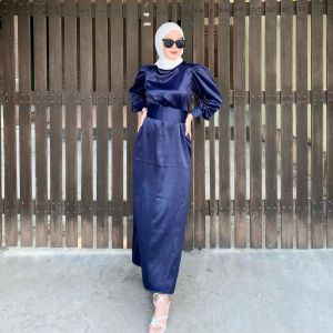 COD DRESS WANITA POLOS SATIN SILK PREMIUM L XL XXL GAUN SERAGAMAN KONDANGAN BRIDESMAID MODERN