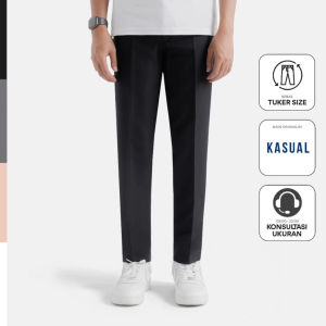 Kasual Celana DEEP BLACK TROUSER - Formal Pria Slim Fit