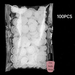 ถ้วยดอกไม้จับช่อใส่กาวต่อขนตา 100ชิ้น อุปกรณ์ต่อขนตา
