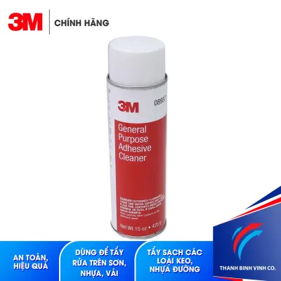 Chai tẩy rửa vết keo nhựa đường 3M 08987 tẩy nhanh và sạch hầu hết các loại keo nhựa đường dầu mỡ tẩy rửa trên sơn nhựa vải