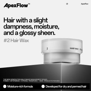 ApexFlow No.2 Water-Based Hair Wax | Strong Hold Natural Shine Eco Refill Sweat-Resistant Humidity-Proof Non-Sticky Long-Lasting Styling Easy Wash Out for Men