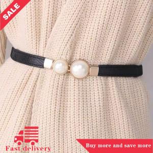 [COD]Flash Delivery  Buckle Belt PU Leather Dress Skirt Waist Elastic Thin Women Belts Ladies Waistband Accessories