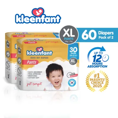 Kleenfant Baby Pull-up Pants Diaper Medium-XXXL (60 Pads) Disposable Diaper Baby Essentials Free Shipping