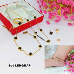 KALUNG TITANIUM VIRAL BUNGA POLOS 5 KECIL ANTI LUNTUR & ANTI KARAT (COD)