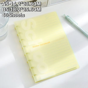 A5/B5 Discbound Notebook Loose Leaf Paper Binder Notebook Mushroom Button Soft PP Cover 40Sheets