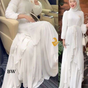 Airin Dress gamis putih ceruti bay dol full furing terbaru 2024 size M-XXL gamis putih wanita dewasa gamis lebaran maxi dress kondangan baju gamis terbaru viral baju dress remaja model bridesmaid baju muslim marun busui friendly long dress simple COD-KL