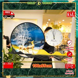 Đồng hồ treo tường phòng khách độc đáo D1 Home đồng hồ trang trí decor phong cách Bắc Âu -TG