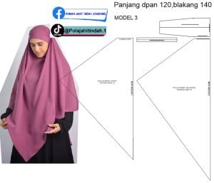 Pola Instan Pola Khimar Pola French Khimar Tanpa Lengan FREE CADAR