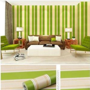 Wallpaper Dinding Motif Salur Hijau Lebar 45cm Panjang 7 Meter