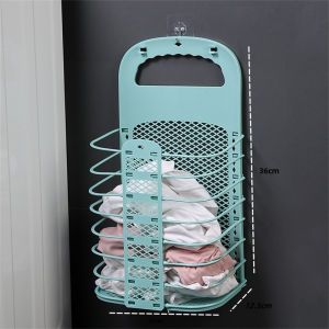 Homesty 1PC Dirty Clothes Basket Storage Basket Foldable Extra Large Capacity Toilet Punch-Free Wall-Mounted Wet And Dry Dirty Clothes Basket