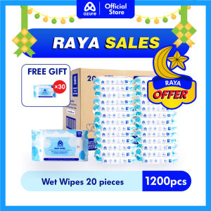 AZURE Premium Ultra Soft Non-Alcohol Baby Wet Wipes (20 pcs x 60)