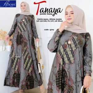 Tanaya - Gamis Jumbo Model Terbaru Maxi Dress Bigsize XL XXL XXXL XXXXL LD 110 LD 120 LD 130 LD 140