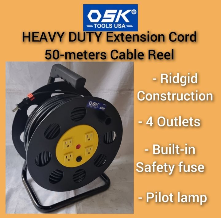 Buy Here - OSK GPR-50 Extension Cord Cable Reel 50 meters (4