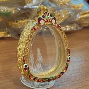 กรอบพระ พระปิดตา พิมพ์ใหญ่ กรอบภายในขนาด 3.5*4.5 cm ทองไมครอน ลงยาฉลุลายไทย ชุบน้ำทอง 5K เกรดดีที่สุดในตลาด ราคาส่ง