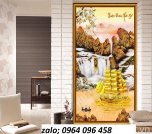 Tranh gạch 3d thuyền buồm phong thủy - G3333