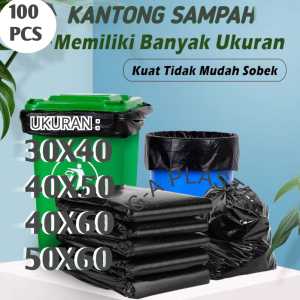Plastik Kantong Sampah Trash Bag Uk 50x60-40x60-40x50-30x40 isi 100Pcs - Bahan HDPE Tebal Kuat