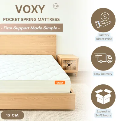 VOXY 15CM POCKET SPRING MATTRESS (6”) / SINGLE / SUPER SINGLE MATTRESS /QUEEN MATTRESS / KING MATTRESS