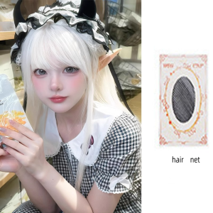 Long white hair all-purpose anime cosplay natural air simulation bangs long straight hair daily full head set style