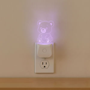 US Plug Light Sensor Night Light Auto Dusk To Dawn LED Wall Lamp 9 Color RGB Dimmable Cute Animal Shape For Baby Nursery Bedroom Hallway Energy Saving 0 5W Bedside Lamp