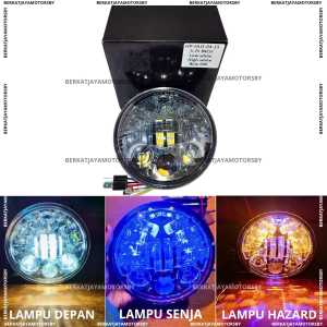 REFLEKTOR LAMPU DEPAN BILED 575 INCH 16 LED 75 WATT LAMPU KOTA + SEN / SEIN KUNING HEADLAMP TERANG LAMPU DEKAT LAMPU JAUH