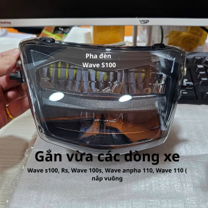 Pha đèn Wave S thái 2 Led Siu sáng bóng gắn cho các dòng xe wave RS / Wave s100 (2005-2024)