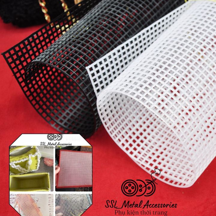 (2 cái) Tấm nhựa canvas lỗ vuông lót túi hình chữ nhật 33x51cm, làm đồ ...