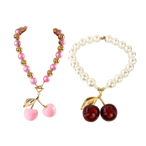 Stylish Cherry Necklace Accessory Cute Cherry Necklace Adornment Complements Casual And Special Occasion Outfits
