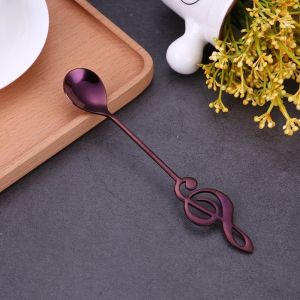 ANANAA Muỗng kem Muỗng nốt nhạc Đồ dùng nhà bếp Quán nhạc Muỗng khuấy cà phê Sáng tạo Phụ kiện trà tráng miệng Muỗng cà phê Quà tặng