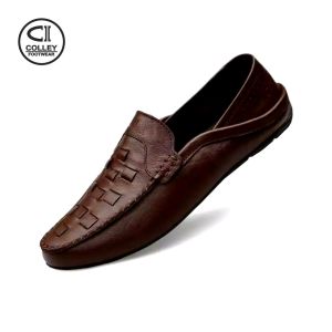 Sepatu Kulit / Kerja / Kantor Pria / Santai / Pantofel / Casual - Cokelat Hitam Ccn-Slo.001
