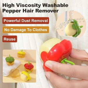 🔥Hot Sale 🔥Home Portable Mini Clothes Gray Stickers Strong High Viscosity Square Washable Hair Remover Chili Pepper Shape Washable Lint Roller Fabric Lint Remover Pet Hair Remover For Clothes Travel Mini Lint Brush
