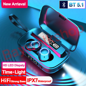 BS Bluetooth 5.1 TWS Earphone w/Time & Light Stereo Wireless Earbus HIFI Sound Sport Earphones