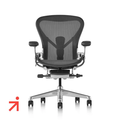 Herman Miller Aeron Remastered Office Chair - Graphite Polished | PostureFit SL
